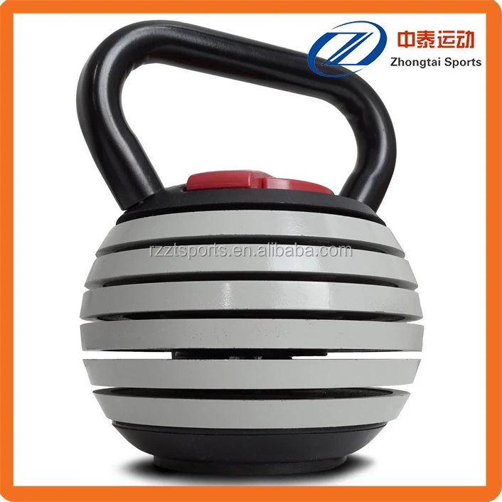 gray hammertone painted 40 lbs. adjustable weight kettlebell