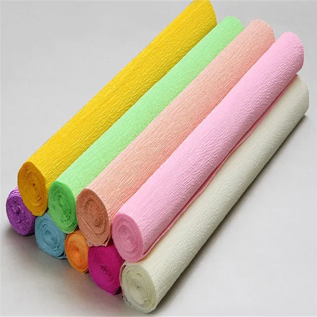 
Hot Double Sides Gift Wrapping Crepe Paper in Roll Wholesales Eco-friendly Handmade Crepe Paper Printed Tissue Paper Wood Pulp 