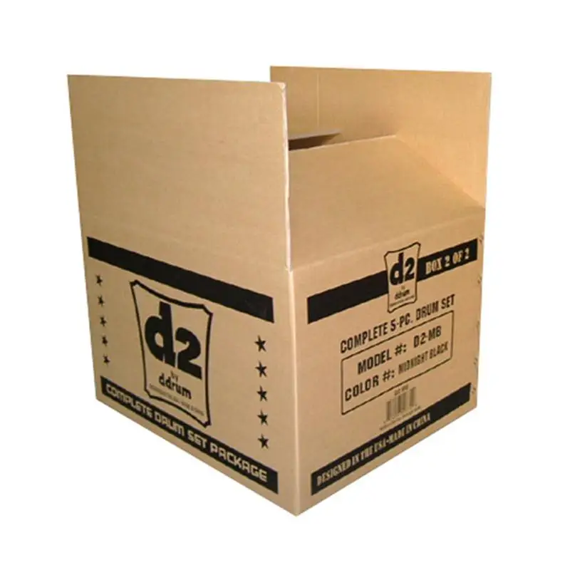 Certified Black Color Watermark Graphic Printing Brown Kraft Corrugated Cardboard Paper Packaging Carton Box Moving Boxes