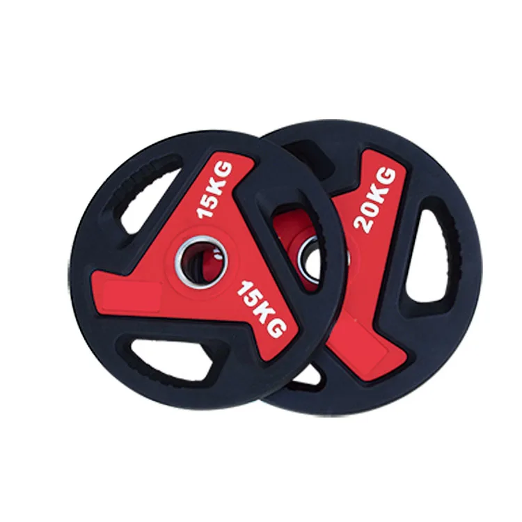 Hot!!!!PU weight plates/ Urethane Weight Plates with handles