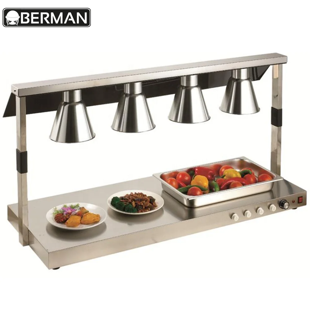 Modern battery powered marble base table top catering food warmer lamp, electric food warming lamp