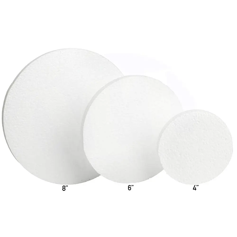 Craft Waterproof Polystyrene Cake For Slime Diy And Decorative White Circle EPS Foam in Thick Discs Styrofoam Philippines