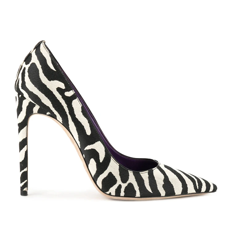 
Fashion women shoes heels sexy zebra pattern ladies formal high heels women shoes 