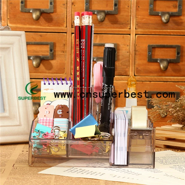 Customized Transparent Acrylic Pen Holder/Clear Acrylic Pencil Holder