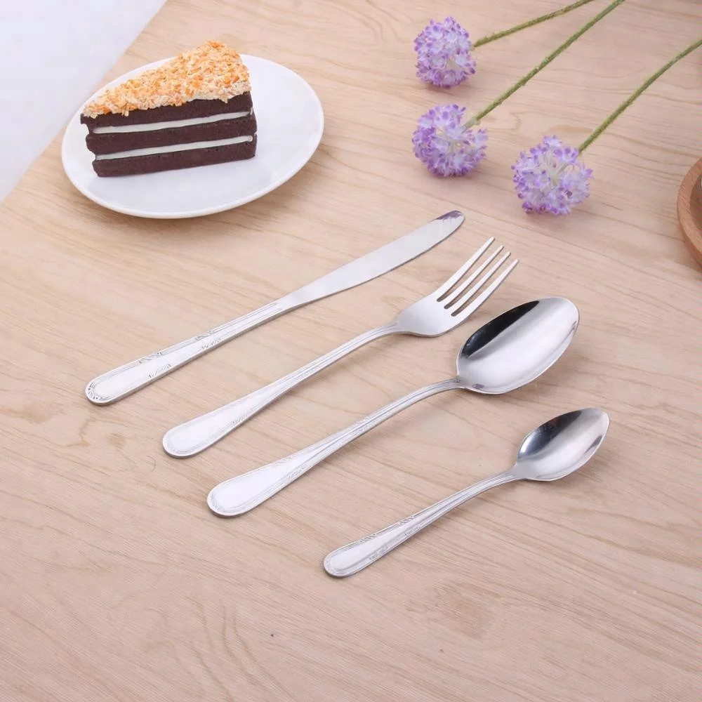 
Amazons best selling products silver acrylic spoon and fork cutlery set stainless steel for wedding flatware set 