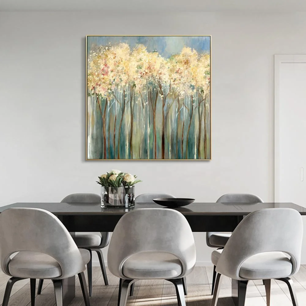 
Modern abstract landscape canvas printing hot selling beautiful thick tree painting print for wall art home decor 