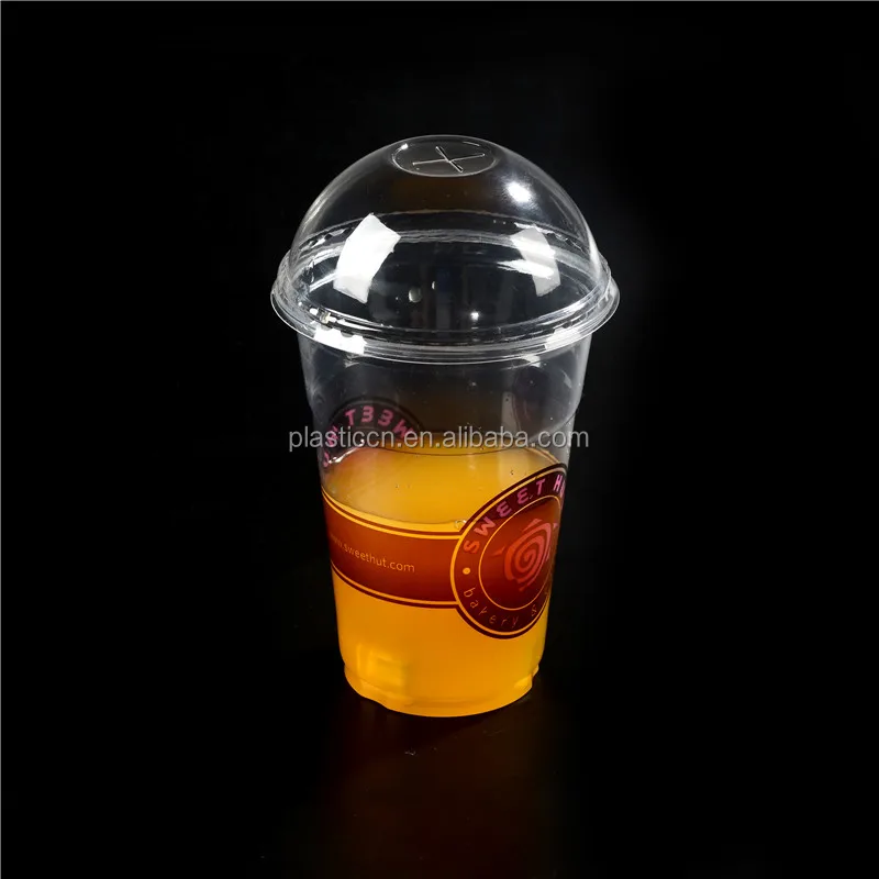Customized logo Printing Transparent Disposable pp Plastic Cups with Lids