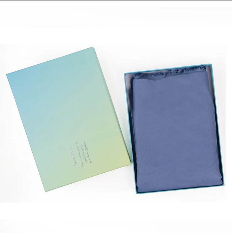 Custom scarf cloth packaging 2 piece 2mm thickness rigid gift cardboard set up box with separate lid custom logo manufacturers