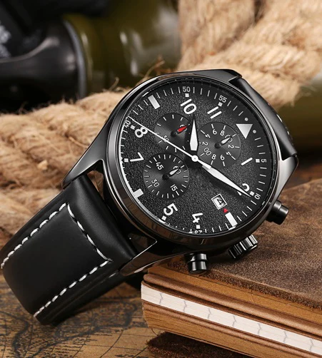 Multi colour leather watch big sale man quartz watch as the gifts