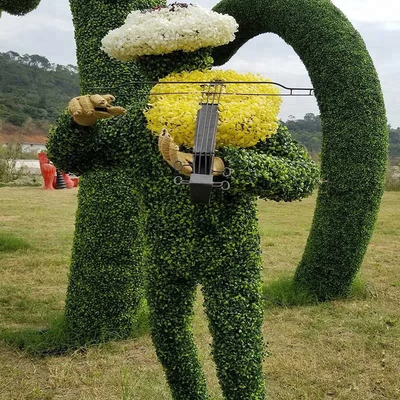 vivid artificial grass sculpture figure for landscaping