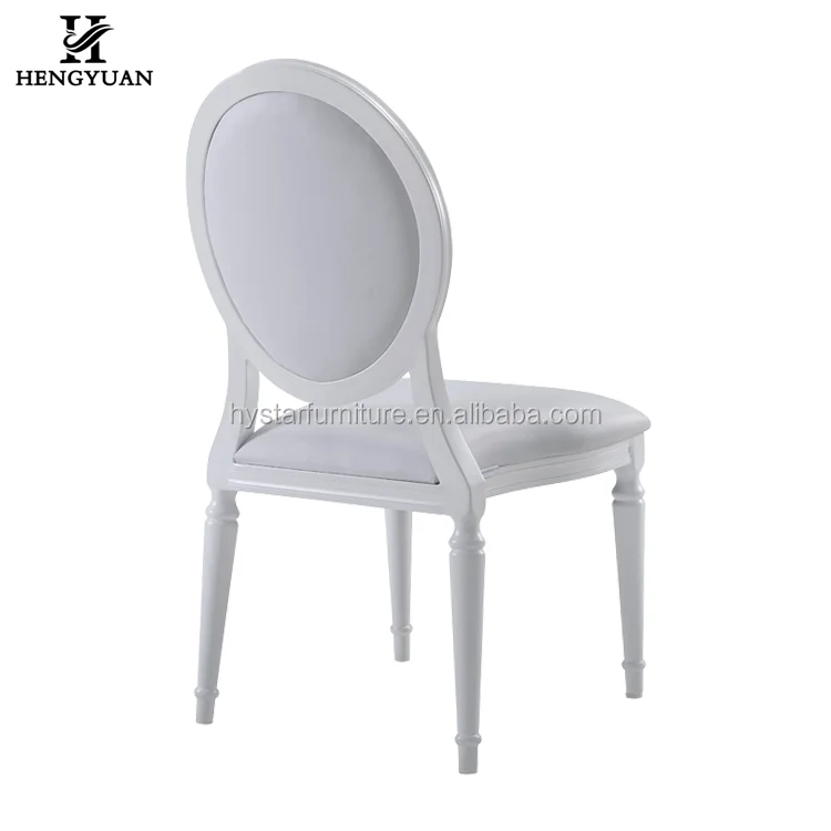 Elegant antique hotel restaurant chair white upholstered stacking wedding event ghost chair for sale