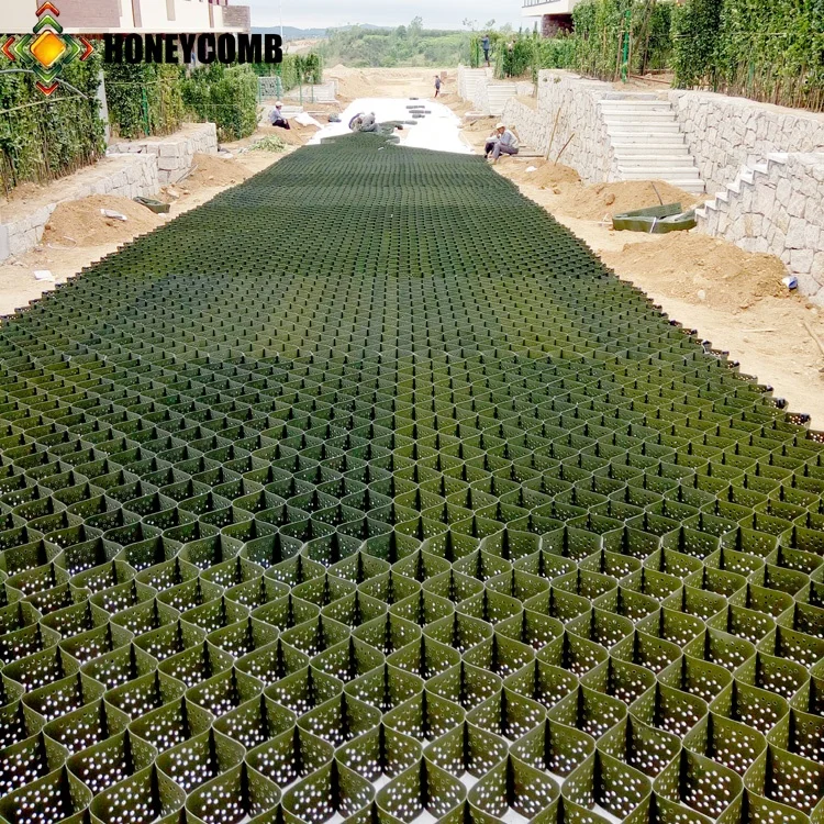 Блокировка пластиковой подъездной дороги Почвы Стабилизатор geocell асфальтоукладчик для дороги