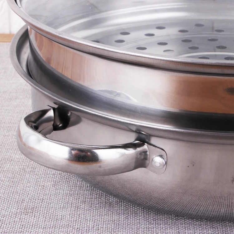 2 in 1 Steamer Pot with Visible Glass Lid Wholesale Factory Price Stainless Steel Steamer Pot