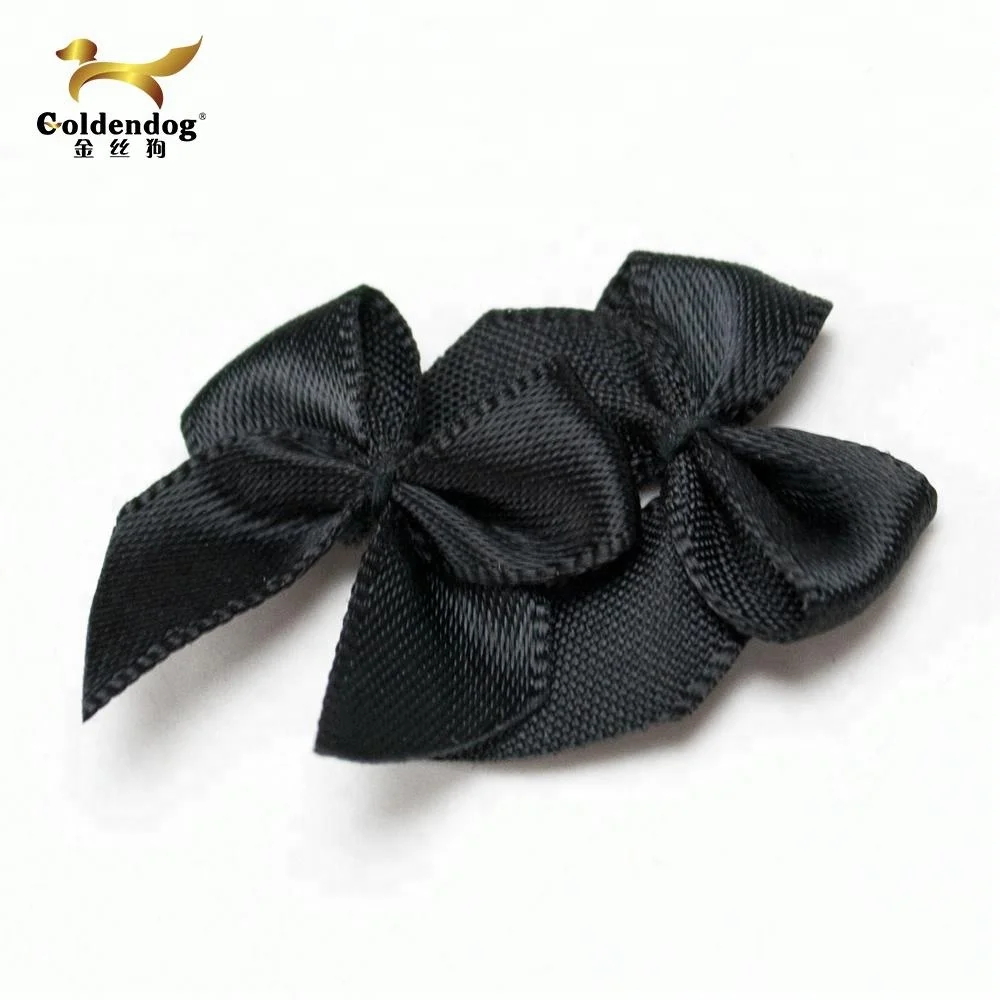Mafolen China Factory Handmade Gift Decoration Polyester Bowknot Pre-tied Small Pink Satin Ribbon Bow Wholesale