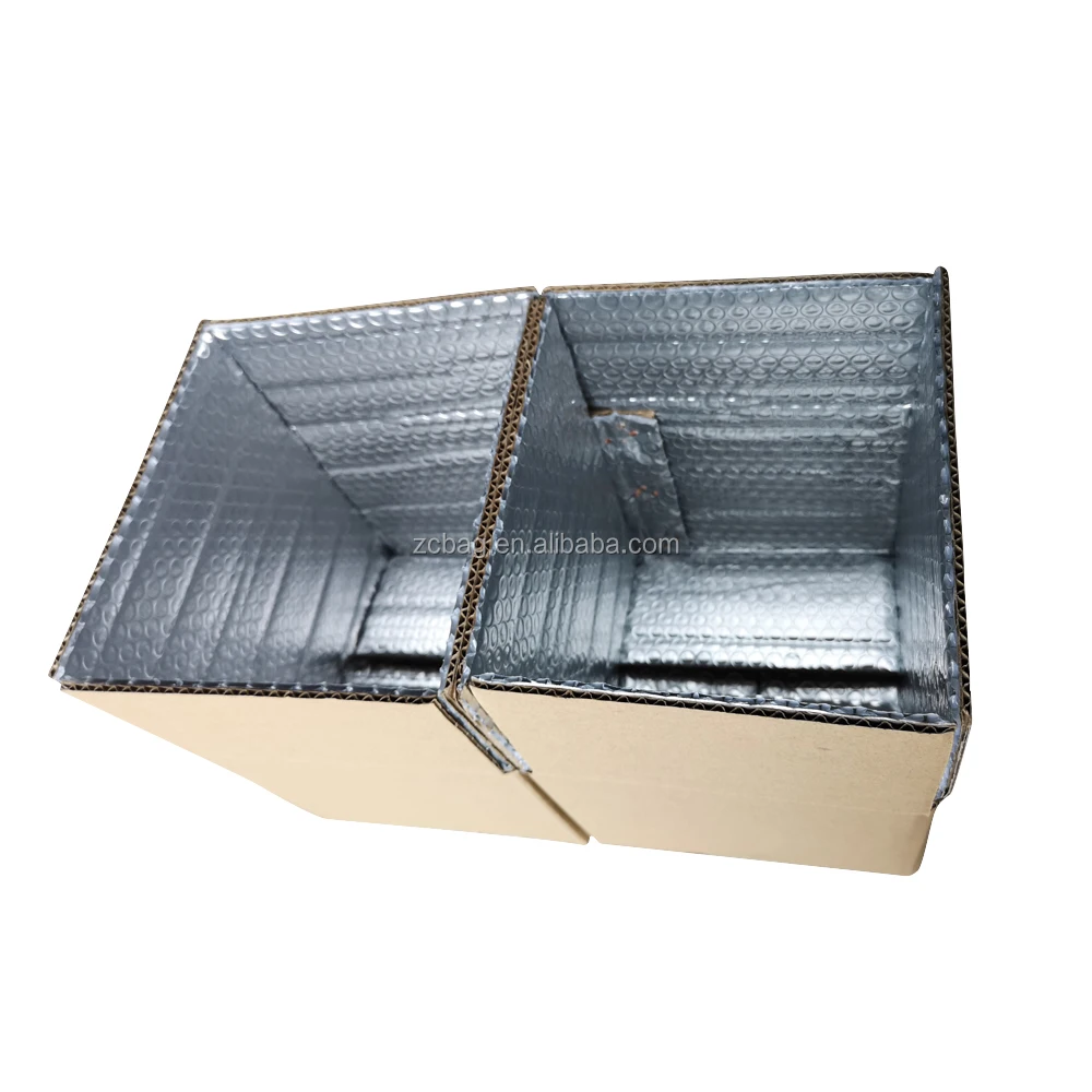 Durable Strong Flexible Cold Storage Corrugated Carton Thermal Insulated Boxes with Aluminum Foil Bubble Delivery Fresh Fruit
