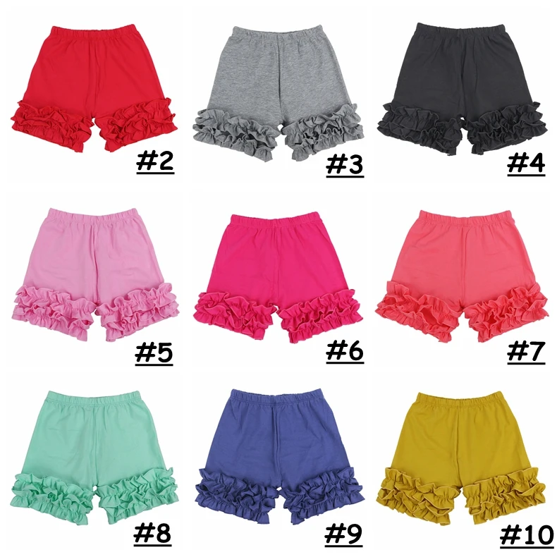 
Baby Solid Ruffle Shorts Girl Summer Boutique fifth pants 10colors 6size 
