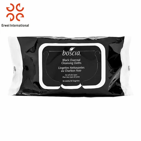 OEM антибактериальные влажные салфетки с углем для удаления макияжа