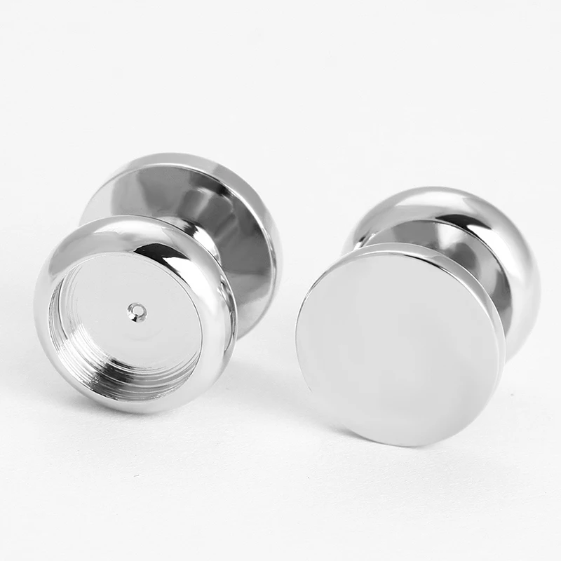 Tuxedo round studs blank metal button studs sets cloth cufflinks