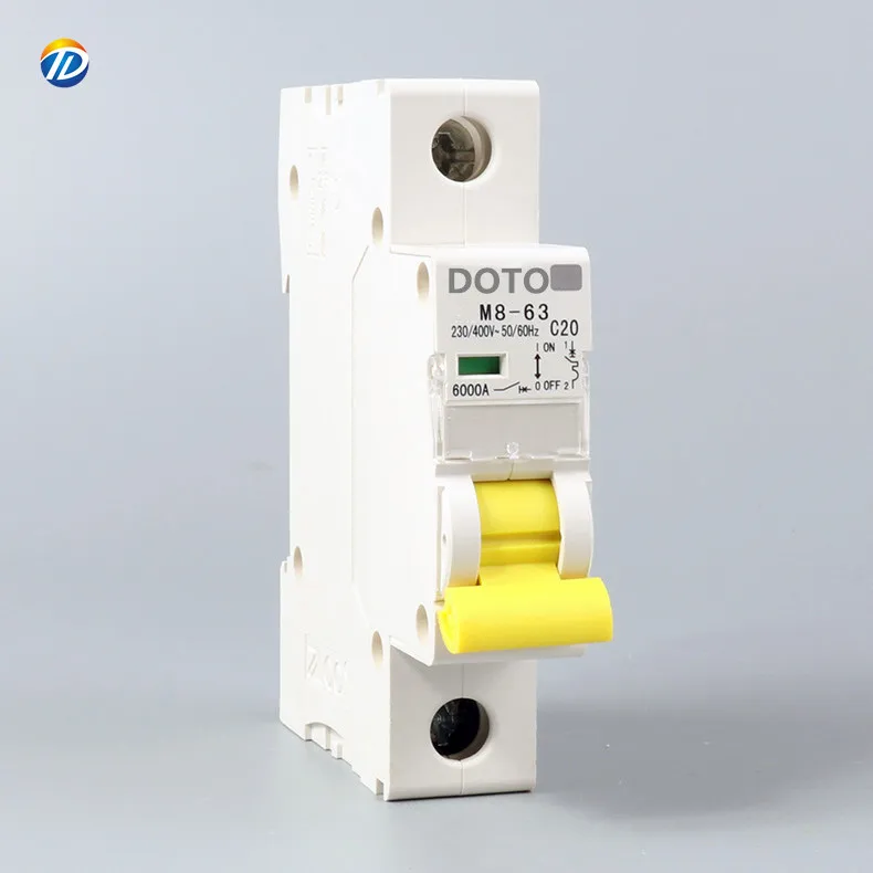 M8-63 1p 2P 3P 4P Mcb Electric Air mini Circuit Breaker 6A 10A 16A 20A 25A 32A 40A 50A 63A 125a dc smart circuit breaker
