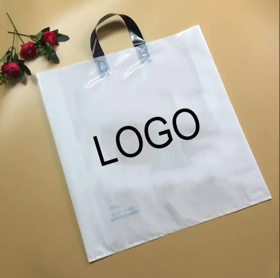 Custom Size Printing Plastic Custom Made Shopping Bags with Die Cut Handle