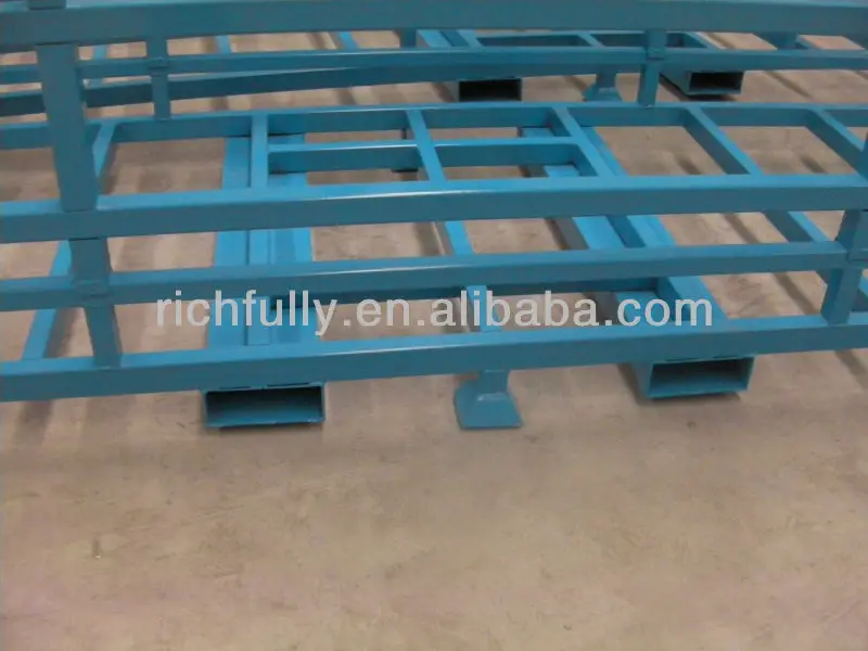 Steel Foldable Stacking Rack used for stock or transport carry long aluminium alloy tubes at workshop or warehouse