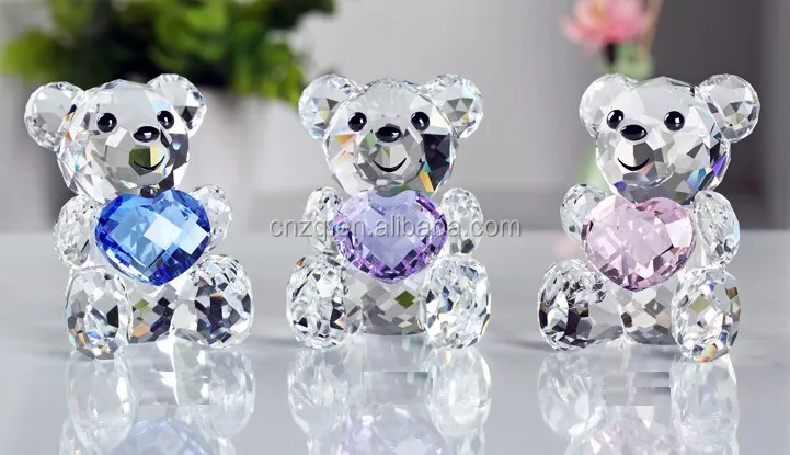 Wholesale Cheap Transparent Crystal Acrylic Crafts Home Decoration Gift Bear