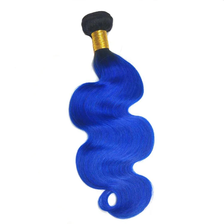 
Brazilian Top Quality 1B/Blue human hair extension two tone ombre color remy human hair weaves body wave 