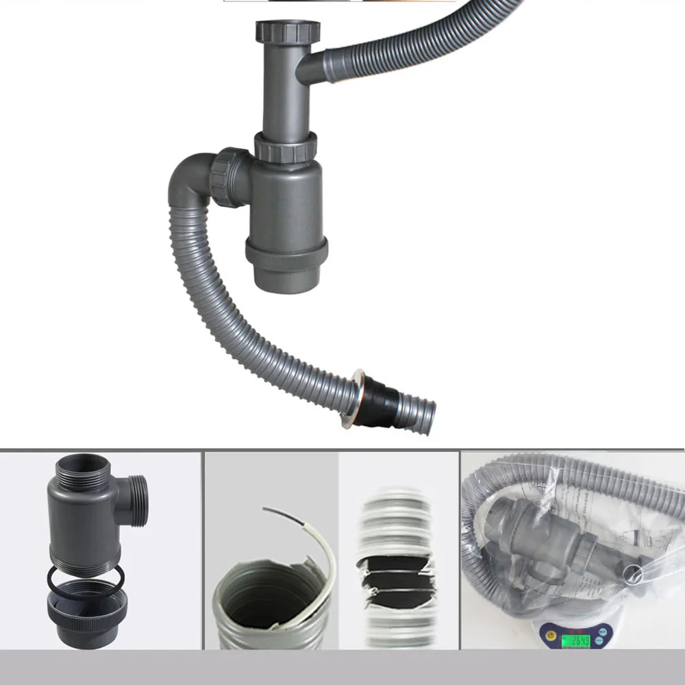 New design 1.5 inch Plastic tube Kitchen sink waste kit drainpipe pipe