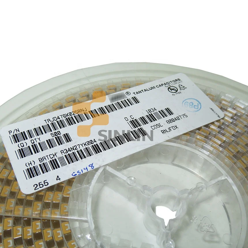 TAJD476K025RNJ   TANTALUM CAPACITOR 47UF 10% 25V 2917 D type