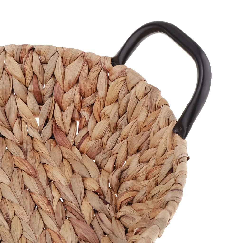 
Custom Handmade straw weaved snacks candy sundry food fruit collection picnic basket 