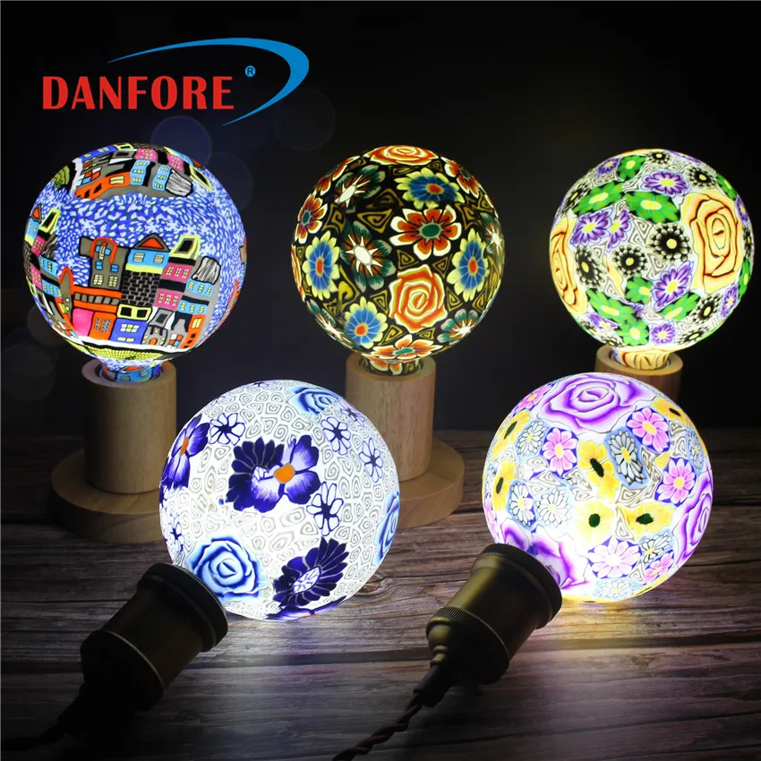 Color Painted Round decorative fancy lightings g125 led globe bulb for Halloween Party