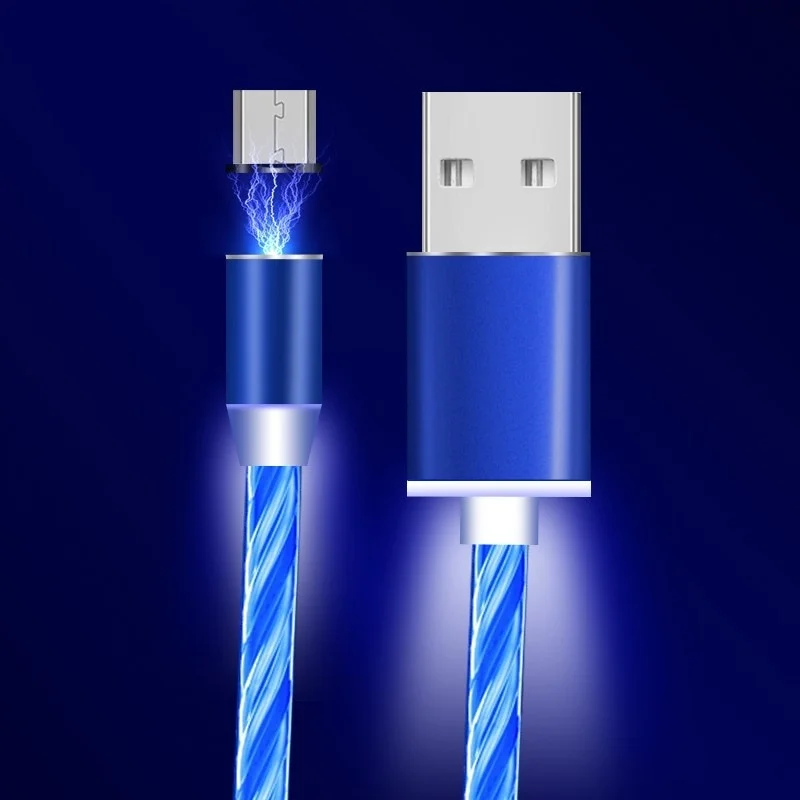 
LED Glow Flowing Magnetic Fast Charger USB Cable 