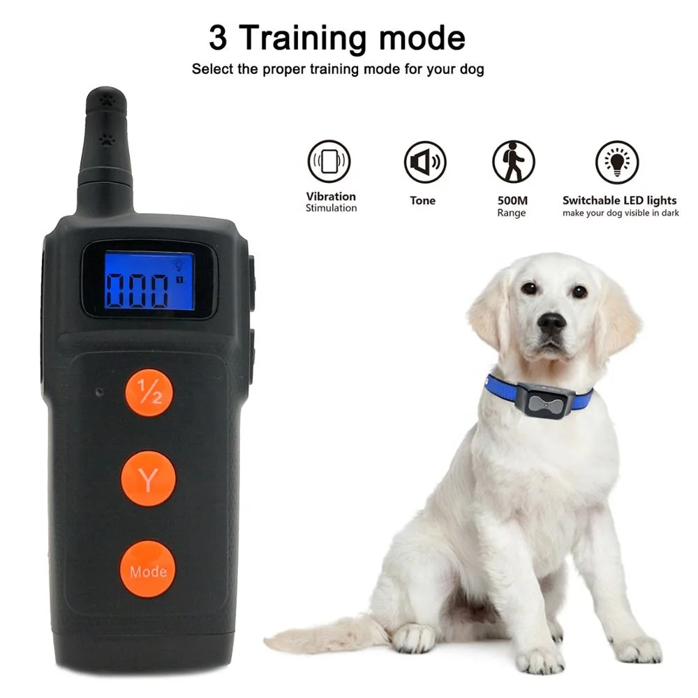 
New 500m Rechargeable Vibration Slave Pet Remote Control Dog Shock Training Electric Collar 