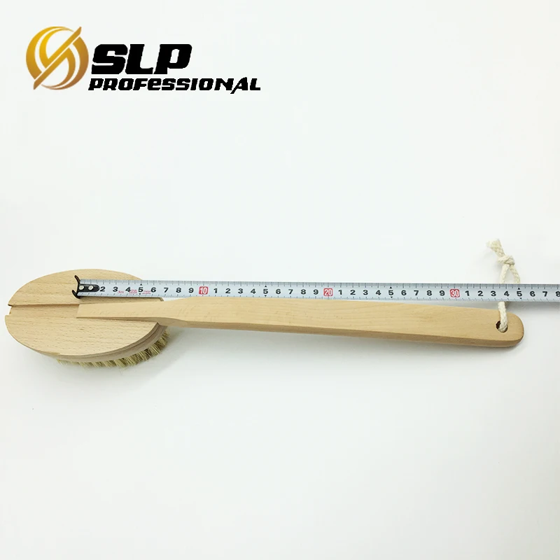 
Curved handle beechwood Wooden body brush with vegan bristle for dry brushing 