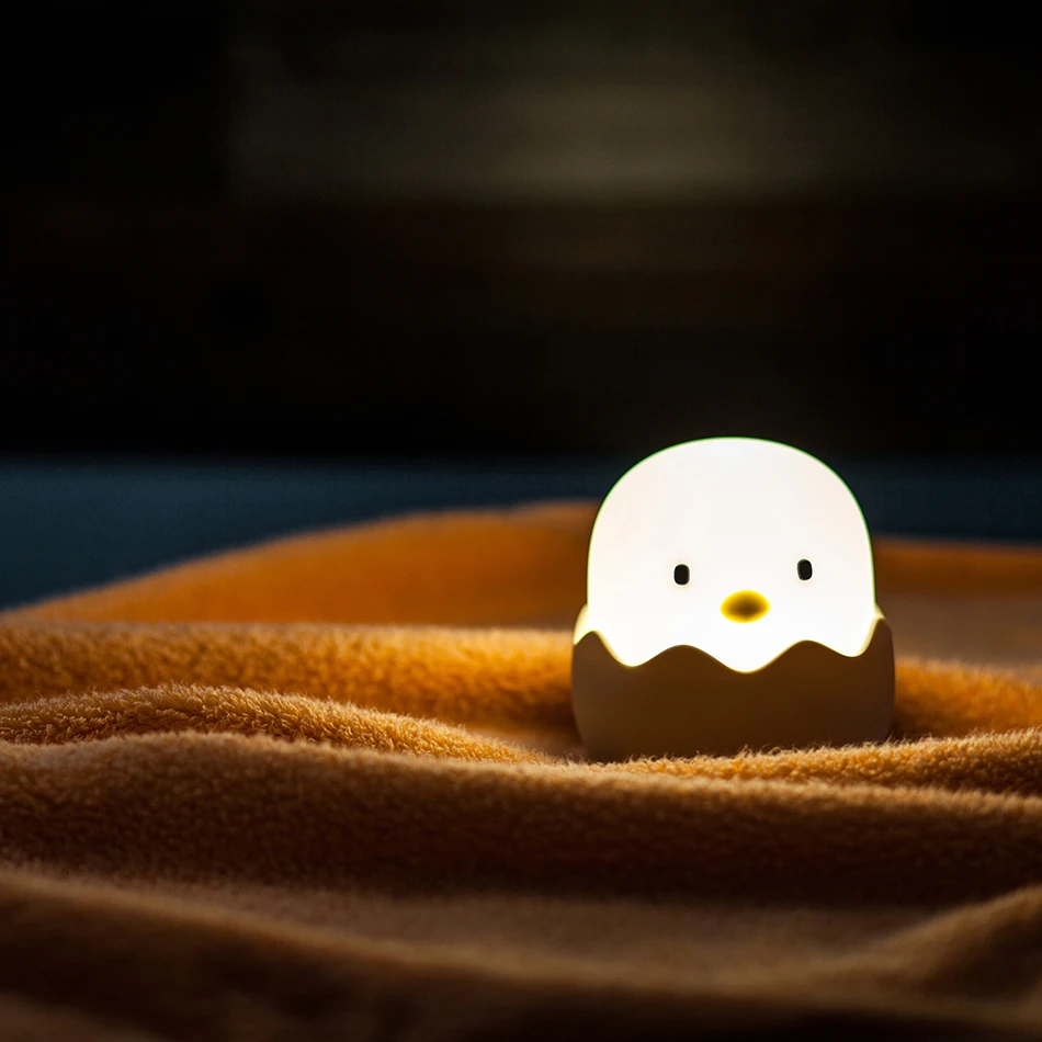 
LED Eggshell Chicken Silicone Night Light Creative Baby Feeding Lamp romantic usb for night club table touch sleeping light 