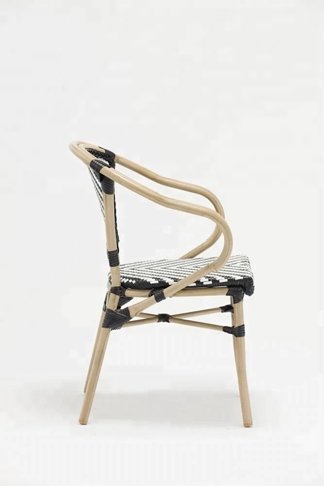 Aluminum bistro chair, french style outdoor cafe chair