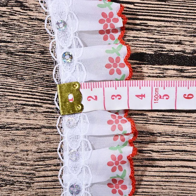 Wholesale Wholesale Iridescent Ruffled Edging DIY Wrinkle Organza Lace Wedding Pleated Accessories Fabric