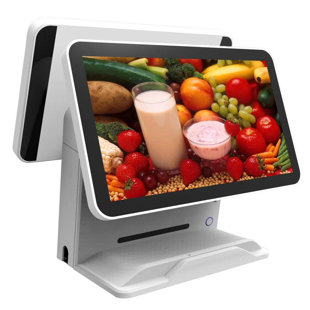 OEM Dual Screen  All In One 15 Inch Capacitive Touch Screen POS System