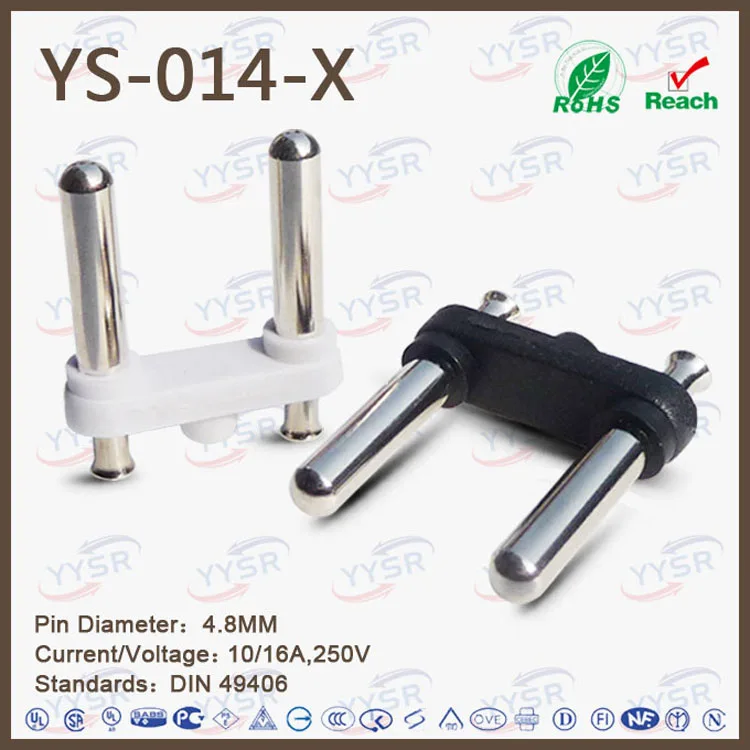 mid-east plug insert(YS-014 4.0MM 6/10A hollow plug)for cord set