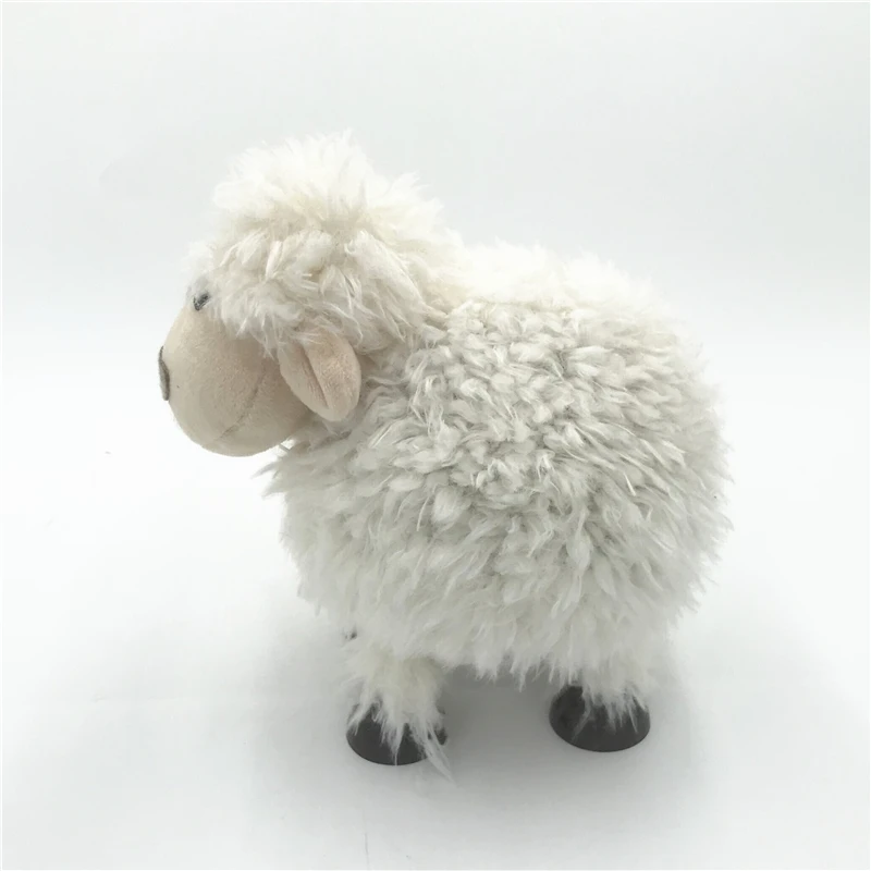 China wholesale custom art craft home decoration pieces brown fur lamb ornaments lovely mini plush sheep decor ideas