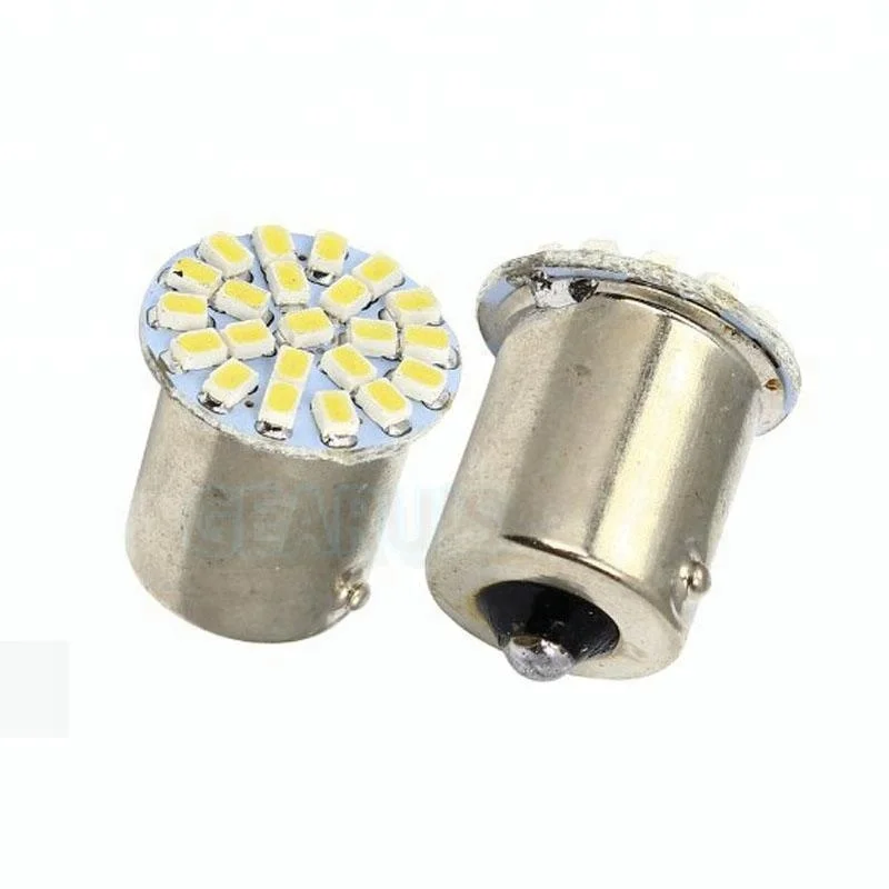 Автомобильный светодиодный индикатор S25 1156 BA15S BAU15S 1157 BAY15D 22 smd 1206 3020 LED P21W для указателей поворота, фонари заднего хода, белый, красный, 12 В