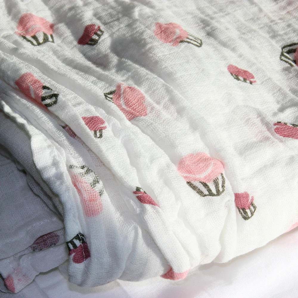 Wholesale soft comfort baby quilt cotton custom printed muslin baby swaddle blankets with best service for newborn