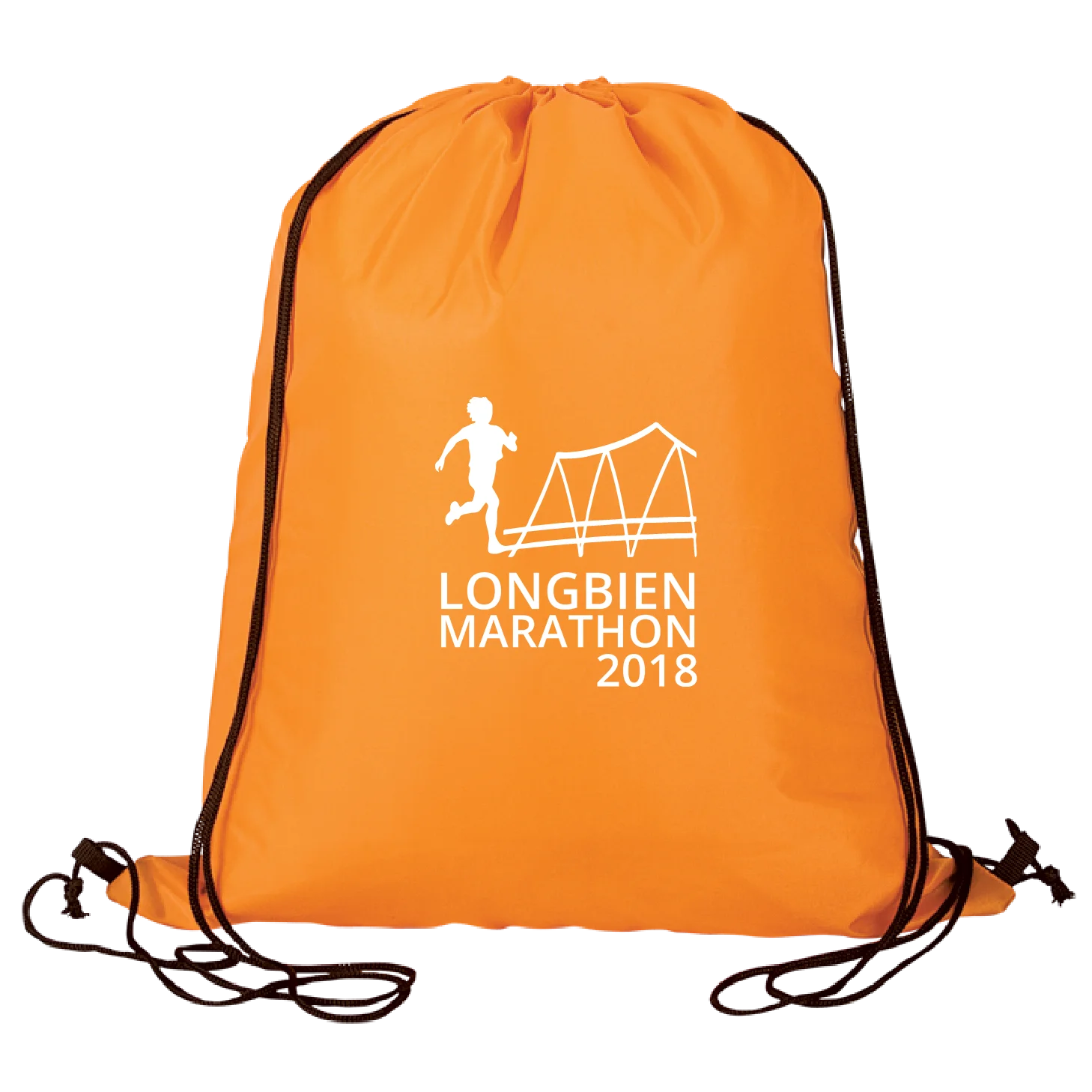 Customized Promotional Polyester Nylon Marathon Race Running Drawstring Backpack Bag