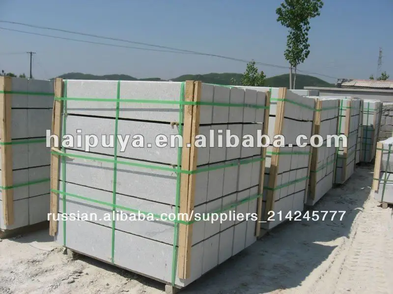 light gray granite driveway curb