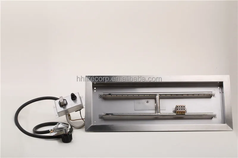 24 x 8 inch stainless steel drop in propane fire pit burner pan