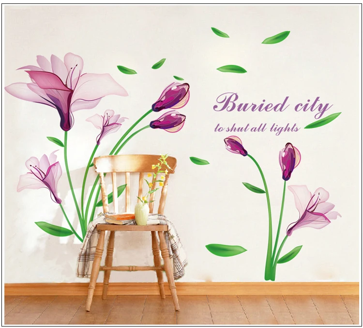 
Large customized flower printable wall decal sticker 
