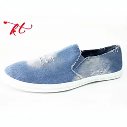 China manufacture cheap price Jeans upper scratch hole mens casual sneaker shoe