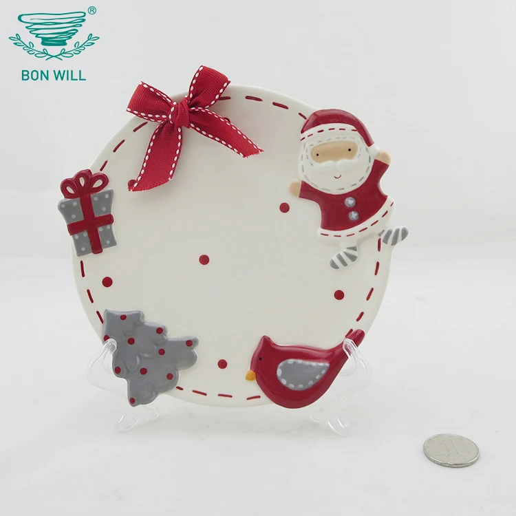 Xmas decorative ceramic Christmas plates