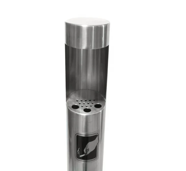 Factory outlet stainless steel spray paint 91cm tall standing type ashtray