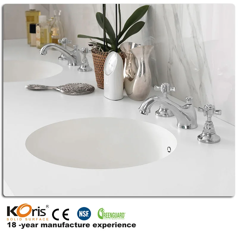 white milky quartz stone HIMACS solid surface tiles vanity top